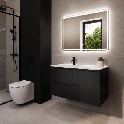 HELSINKI 95 cm Left-Hand Bathroom Vanity with Sink/Black