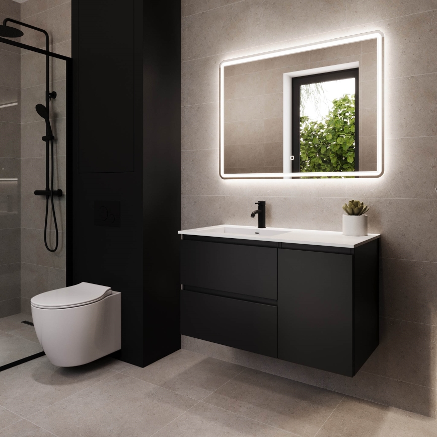 HELSINKI 95 cm Left-Hand Bathroom Vanity with Sink/Black