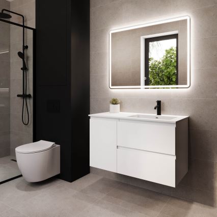 HELSINKI 95 cm Right‑Hand Bathroom Vanity with Sink – White