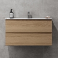 HENRY 91 cm bathroom vanity unit with sink, oak
