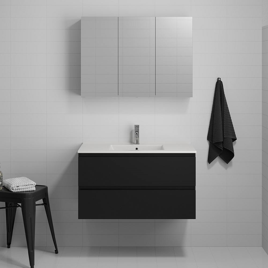 HENRY 91 cm Bathroom Vanity with Sink, Black