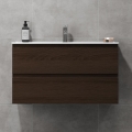 HENRY 91 cm Walnut Bathroom Cabinet with Sink