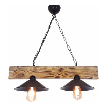 HEPSI cable pendant light 2xE27/40W/230V, spruce/walnut finish