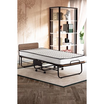 HERON Foldable Metal Single Bed 80x190 cm, White — Maximum Load 120 kg