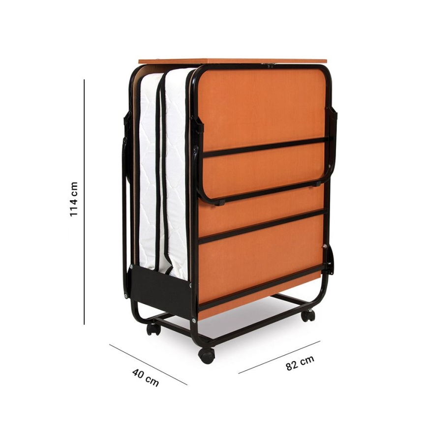 HERON Foldable Metal Single Bed 80x190 cm, White — Maximum Load 120 kg