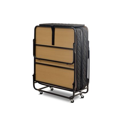 HERON Folding Metal Single Bed 90x204 cm, White, Load Capacity 120 kg