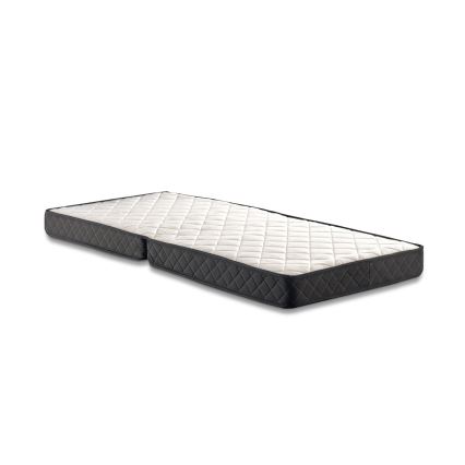 HERON Folding Metal Single Bed 90x204 cm, White, Load Capacity 120 kg