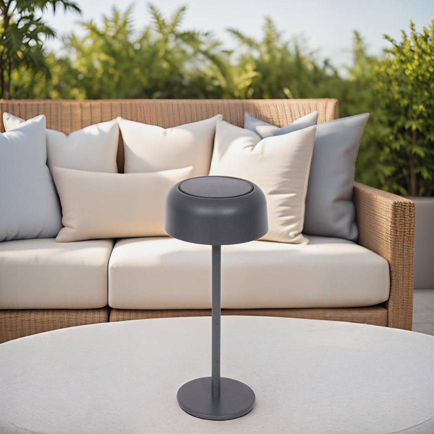 Hesperide - BOLTY LED Solar Table Lamp, 3.7 V, 2600 mAh, IP65, Anthracite