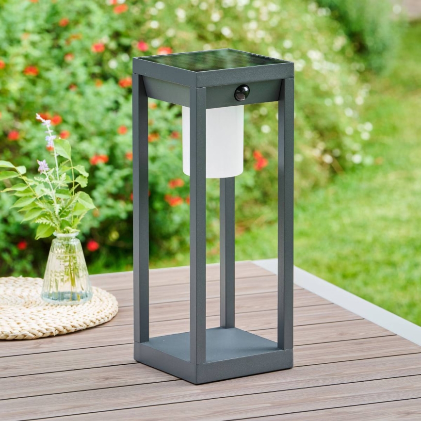 Hesperide - PIKY LED Solar Lantern with Motion Sensor, 3.7V 2600 mAh, 40 cm, IP65, Anthracite