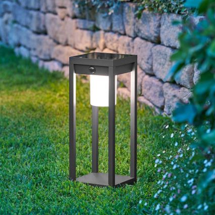 Hesperide - PIKY LED Solar Lantern with Motion Sensor, 3.7V 2600 mAh, 40 cm, IP65, Anthracite