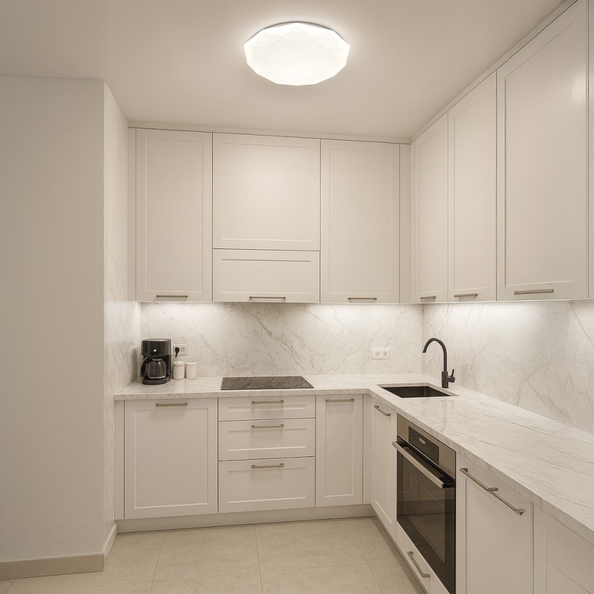 HEX LED Dimmable Ceiling Light, 72W, 230V, 3000–6000K, Ø 50 cm, White + Remote Control