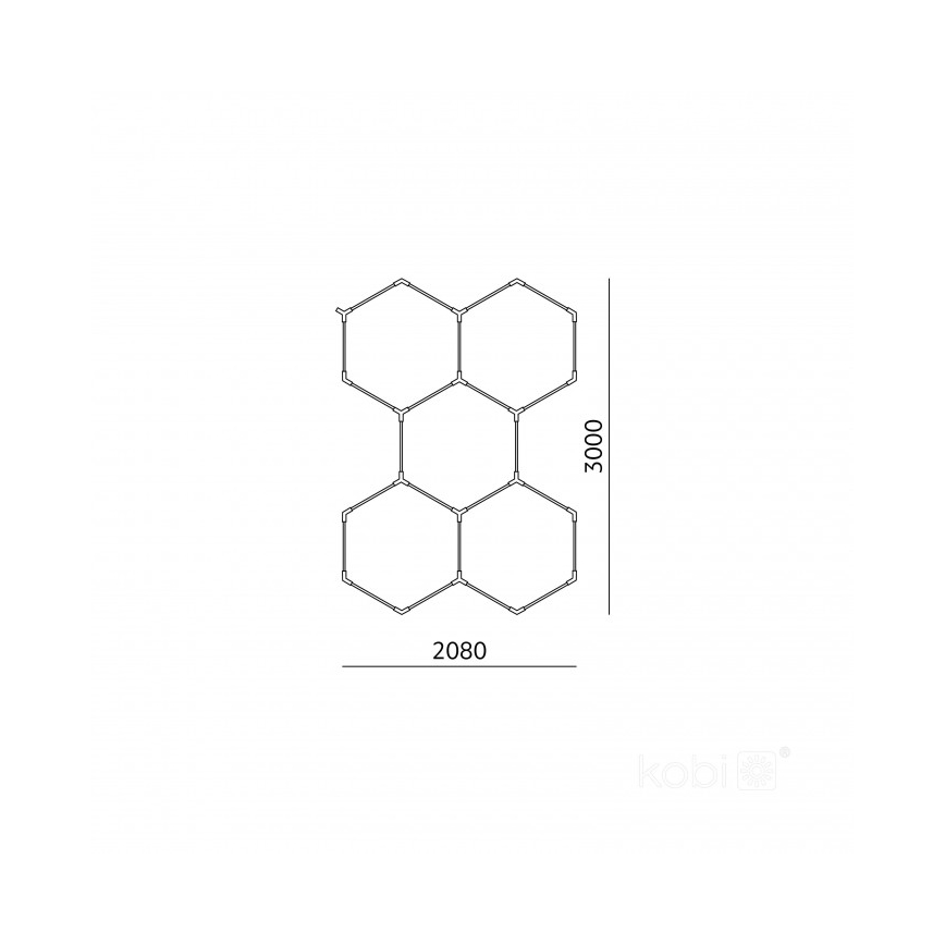 HEXLINE LED Ceiling Light 216W/230V, 4000K, 208 x 300 cm, White