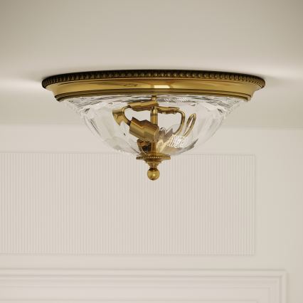 Hinkley - Ceiling light CAMBRIDGE 2xE27/60W/230V gold