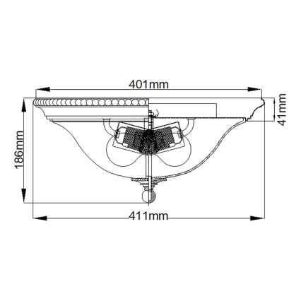Hinkley - Ceiling light CAMBRIDGE 2xE27/60W/230V gold