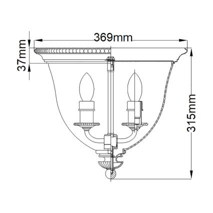 Hinkley - Ceiling light CAMBRIDGE 3xE14/60W/230V gold