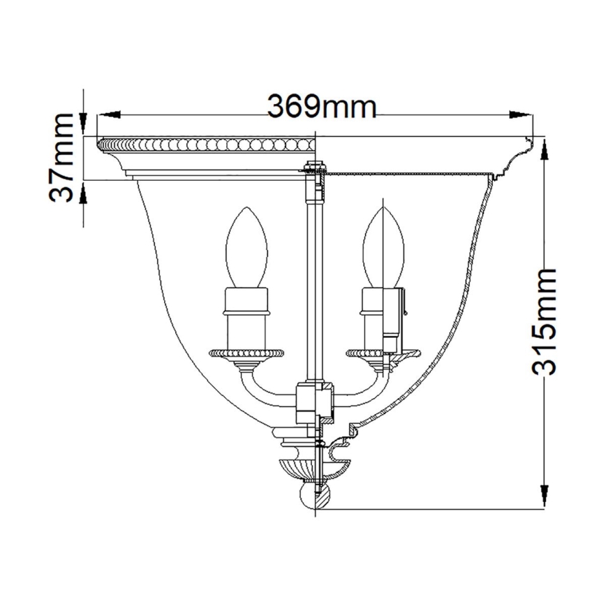 Hinkley - Ceiling light CAMBRIDGE 3xE14/60W/230V gold