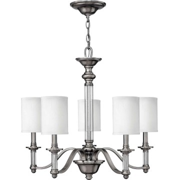 Hinkley - Chain-hung chandelier SUSSEX 5xE14/40W/230V matte chrome