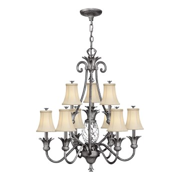 Hinkley - Chandelier on a chain PLANTATION 10xE14/40W/230V silver