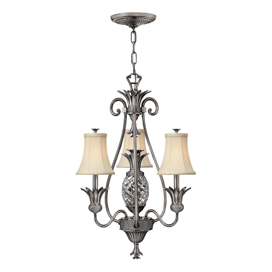 Hinkley - Chandelier on a chain PLANTATION 4xE14/40W/230V silver