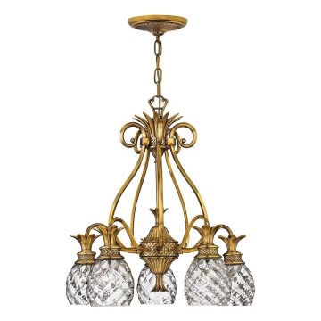 Hinkley - Chandelier on a chain PLANTATION 5xE27/60W/230V gold