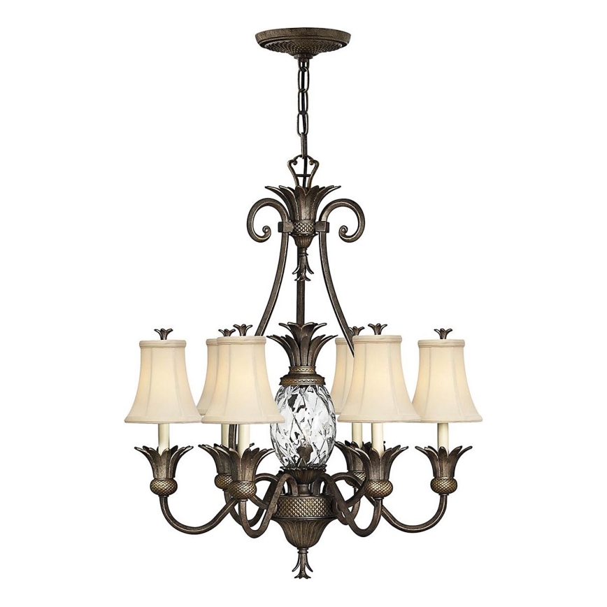 Hinkley - Chandelier on a chain PLANTATION 7xE14/40W/230V bronze