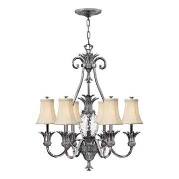Hinkley - Chandelier on a chain PLANTATION 7xE14/40W/230V silver