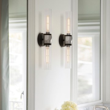 Hinkley - ELLISON Bathroom Wall Light 2xE27/40W/230V IP44 Black