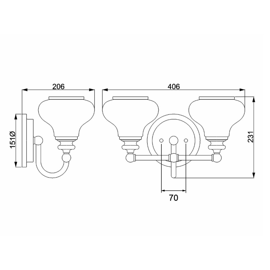 Hinkley - LED Bathroom light AINSLEY 2xG9/3W/230V IP44