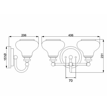 Hinkley - LED Bathroom wall light AINSLEY 2xG9/3W/230V IP44 matte chrome