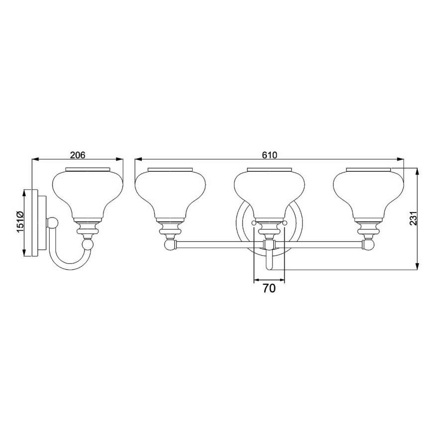 Hinkley - LED Bathroom wall light AINSLEY 3xG9/3W/230V IP44