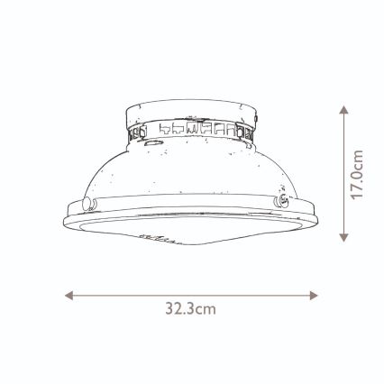 Hinkley - Ceiling light AMELIA 2xE27/40W/230V black/brass