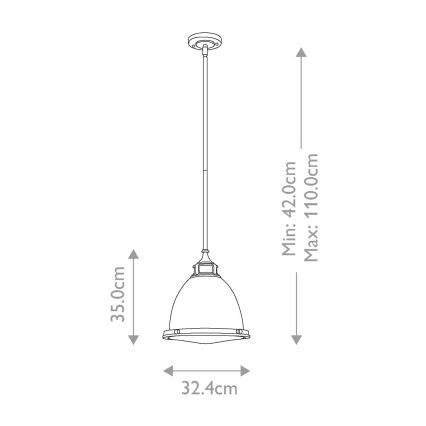 Hinkley - Chandelier on a pole AMELIA 1xE27/60W/230V shiny chrome