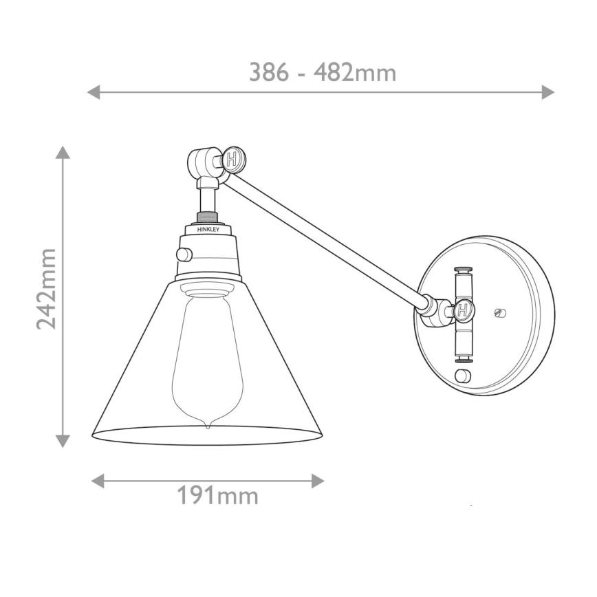 Hinkley - Wall lamp ARTI 1xE27/60W/230V brass