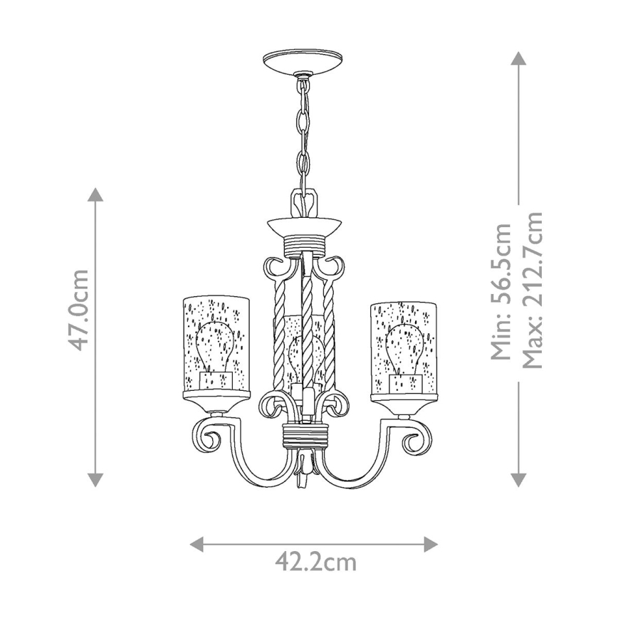 Hinkley - Chandelier on a chain CASA 3xE27/60W/230V