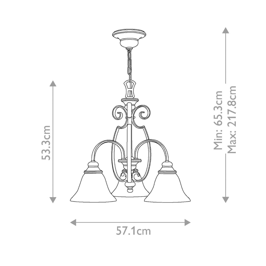 Hinkley - Chandelier on a chain CELLO 3xE27/60W/230V