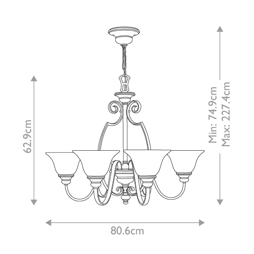 Hinkley - Chandelier on a chain CELLO 6xE27/60W/230V