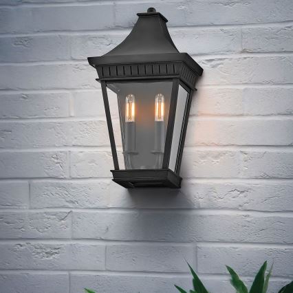 Hinkley - Outdoor wall light CHAPEL HILL 2xE14/40W/230V IP44 black