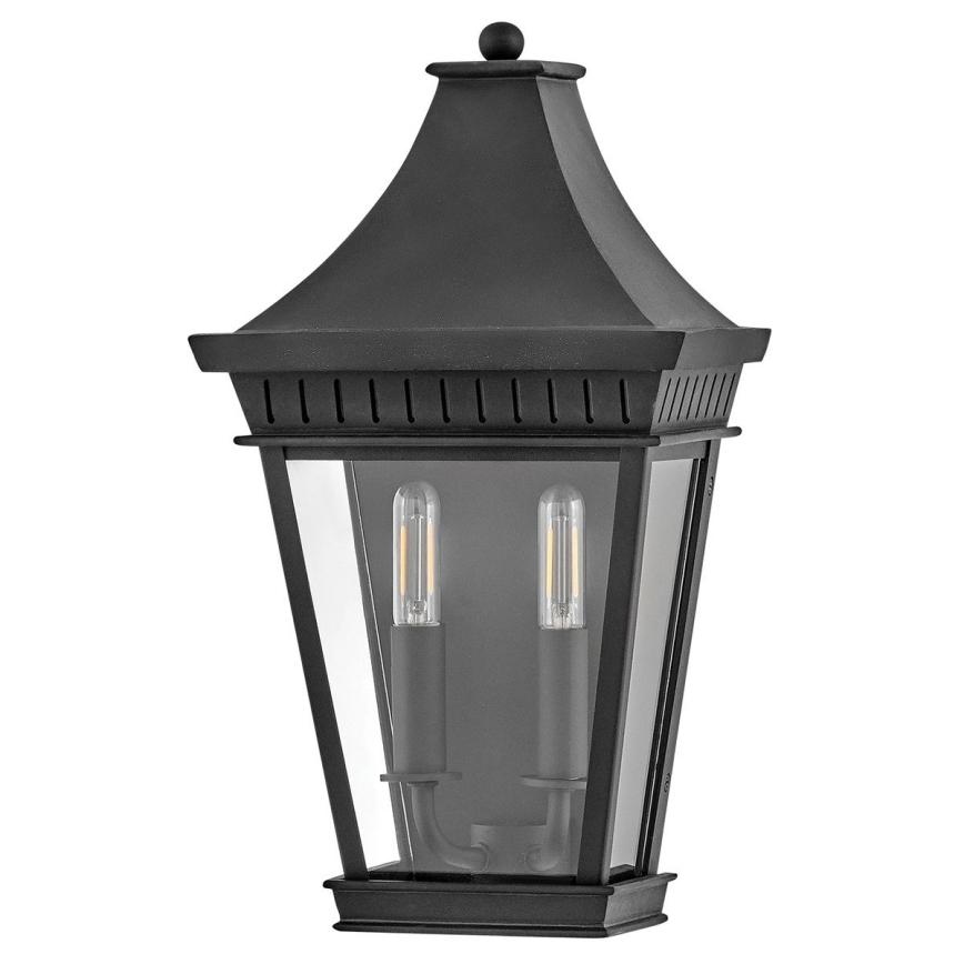 Hinkley - Outdoor wall light CHAPEL HILL 2xE14/40W/230V IP44 black