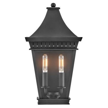 Hinkley - Outdoor wall light CHAPEL HILL 2xE14/40W/230V IP44 black