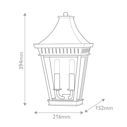 Hinkley - Outdoor wall light CHAPEL HILL 2xE14/40W/230V IP44 black