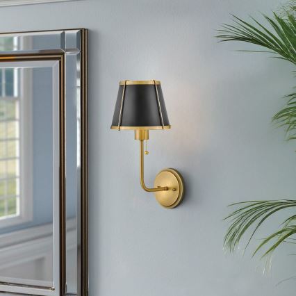 Hinkley - Wall lamp CLARKE 1xE27/40W/230V brass/black
