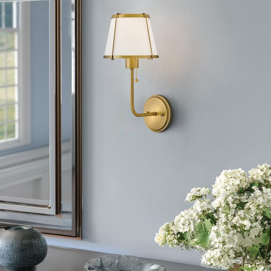 Hinkley - Wall lamp CLARKE 1xE27/40W/230V brass/white