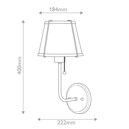 Hinkley - Wall lamp CLARKE 1xE27/40W/230V brass/white