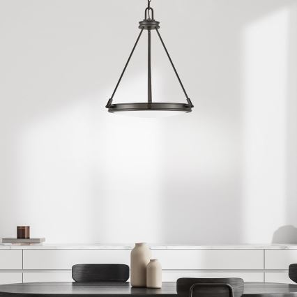 Hinkley - COLLIER Chain-hung chandelier, 4× E14 (max. 40 W), 230 V, diam. 54.3 cm, Black