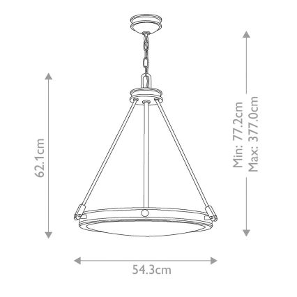 Hinkley - COLLIER Chain-hung chandelier, 4× E14 (max. 40 W), 230 V, diam. 54.3 cm, Black