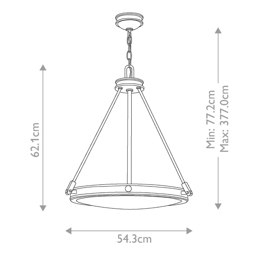 Hinkley - COLLIER Chain-hung chandelier, 4× E14 (max. 40 W), 230 V, diam. 54.3 cm, Black