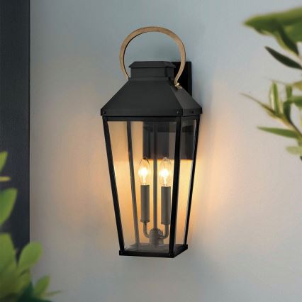 Hinkley - Outdoor wall light DAWSON 2xE14/40W/230V IP44 black