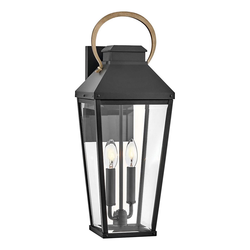 Hinkley - DAWSON L Outdoor Wall Light 2xE14/40W/230V IP44 Black