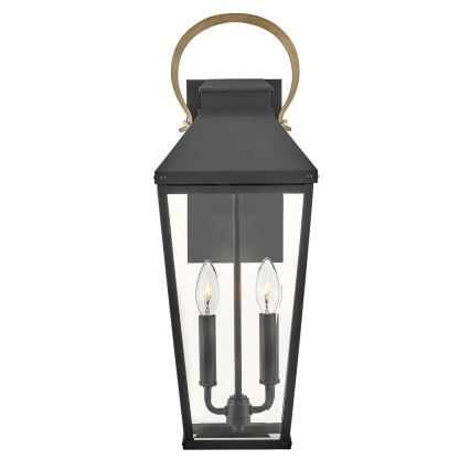 Hinkley - DAWSON L Outdoor Wall Light 2xE14/40W/230V IP44 Black