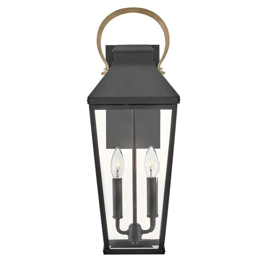 Hinkley - DAWSON L Outdoor Wall Light 2xE14/40W/230V IP44 Black